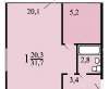 Сдам 1-комнатную квартиру в Москве, м. Перово, Перовская ул. 42к2, 31 м²