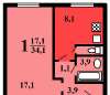 Сдам 1-комнатную квартиру, Беловежская ул. 61, 33 м²